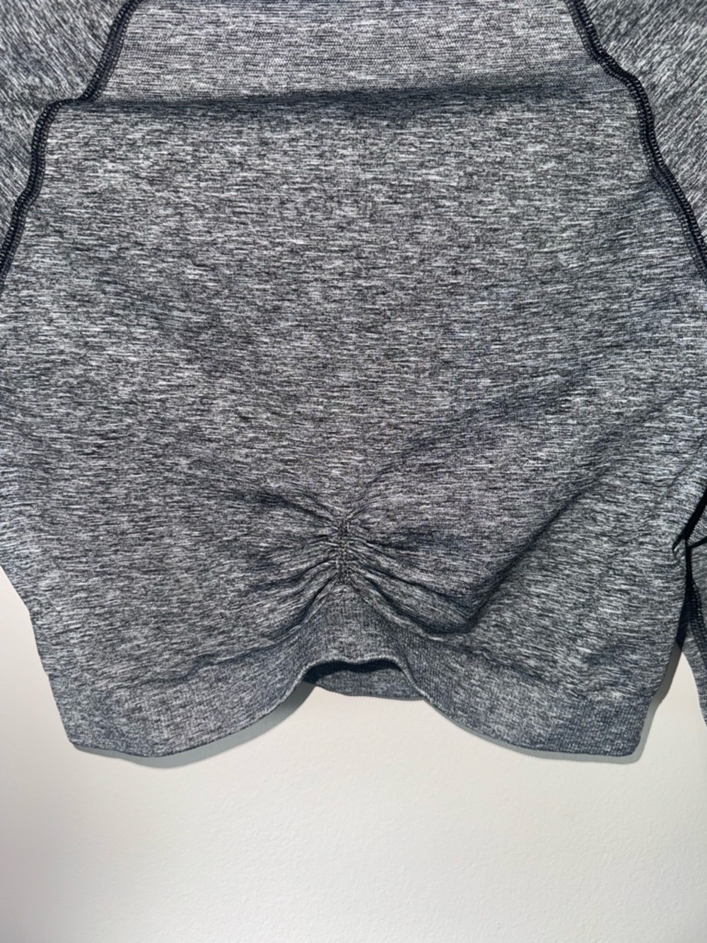 Gymshark Women's Gray Stretch Cropped Long Sleeve Crew Neck Crop Top Size M - Picture 4 of 5